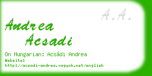 andrea acsadi business card